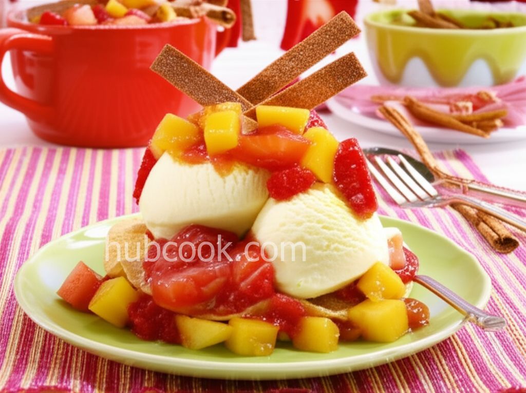 Tortilla Sundae With Minted Mango Salsa