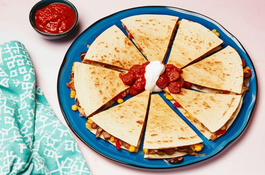 Andouille and Poblano Quesadillas