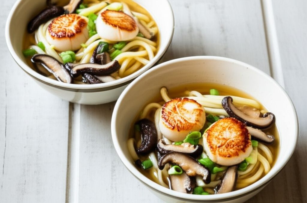 Authentic Japanese Scallop Soup with Ramen Noodles