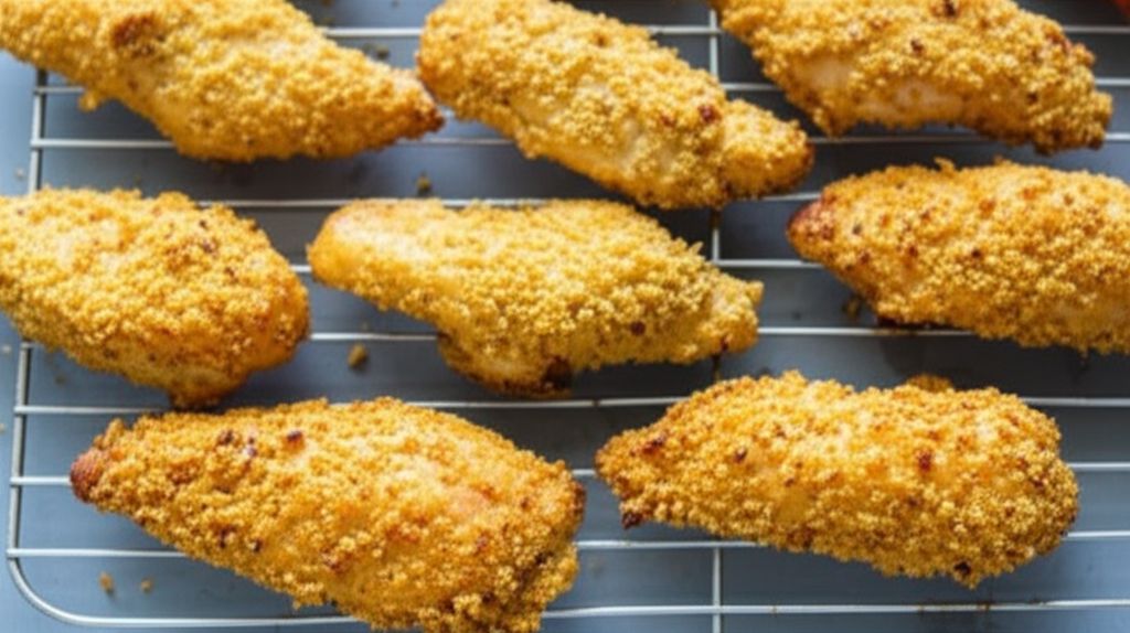 Baked Chicken Strips with Dijon and Panko Coating