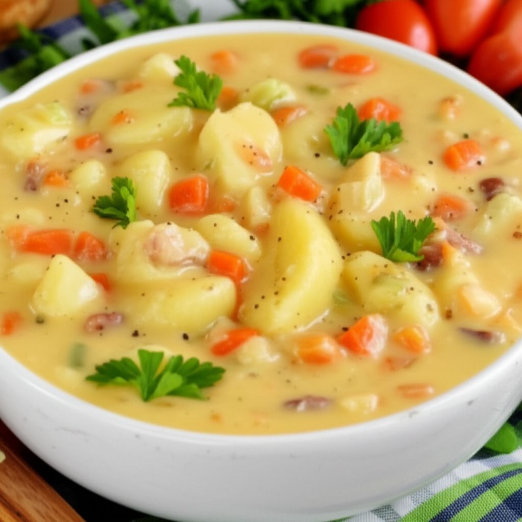 Cheesy Potato Knipla Soup
