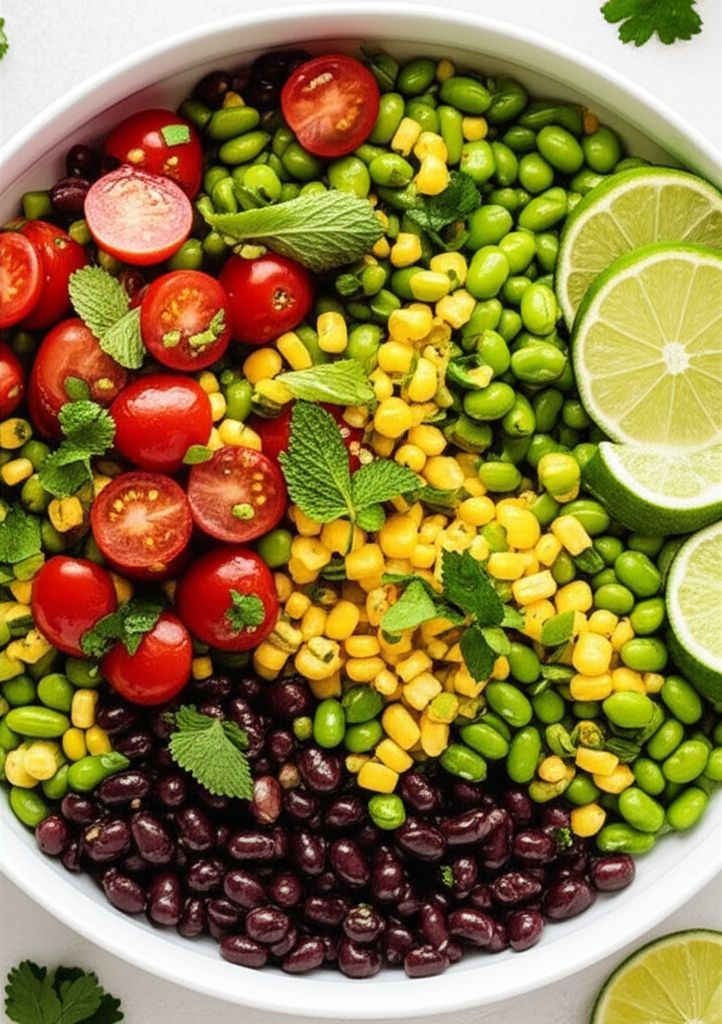 Edamame, Corn, and Black Bean Salad