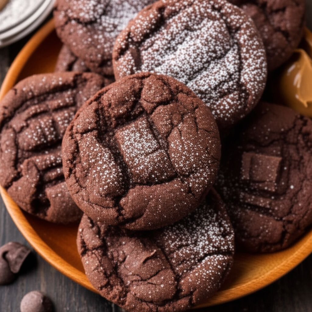 Eggless Chocolate Peanut Butter Cookies