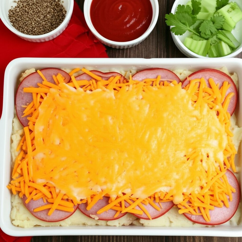 Fried Bologna Casserole