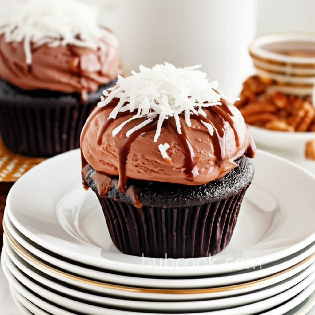 German Chocolate Cupcakes with Ice Cream "Frosting"