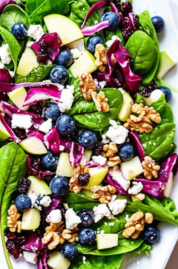 Green Apple Salad With Blueberries, Feta, and Walnuts