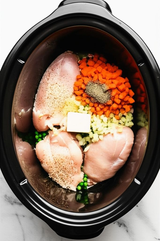 Healthier Slow Cooker Chicken and Dumplings