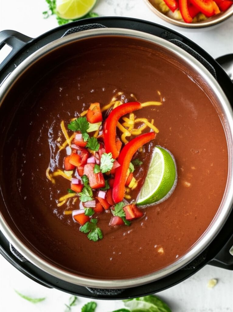 Instant Pot Spicy Black Bean Soup (Vegan)
