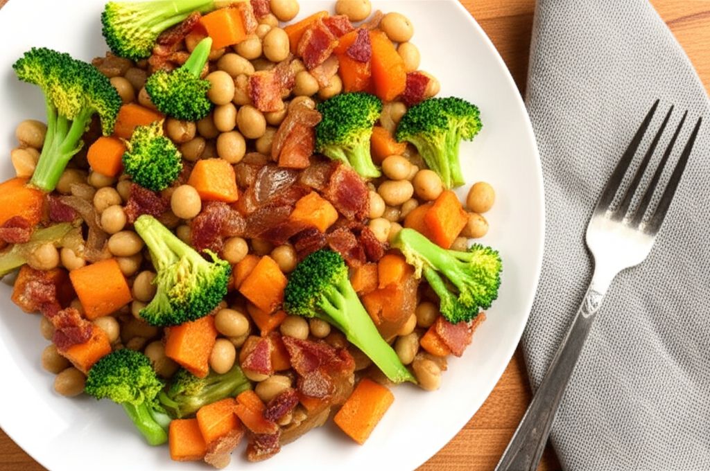 Maple Cannellini Bean Salad with Baby Broccoli and Butternut Squash