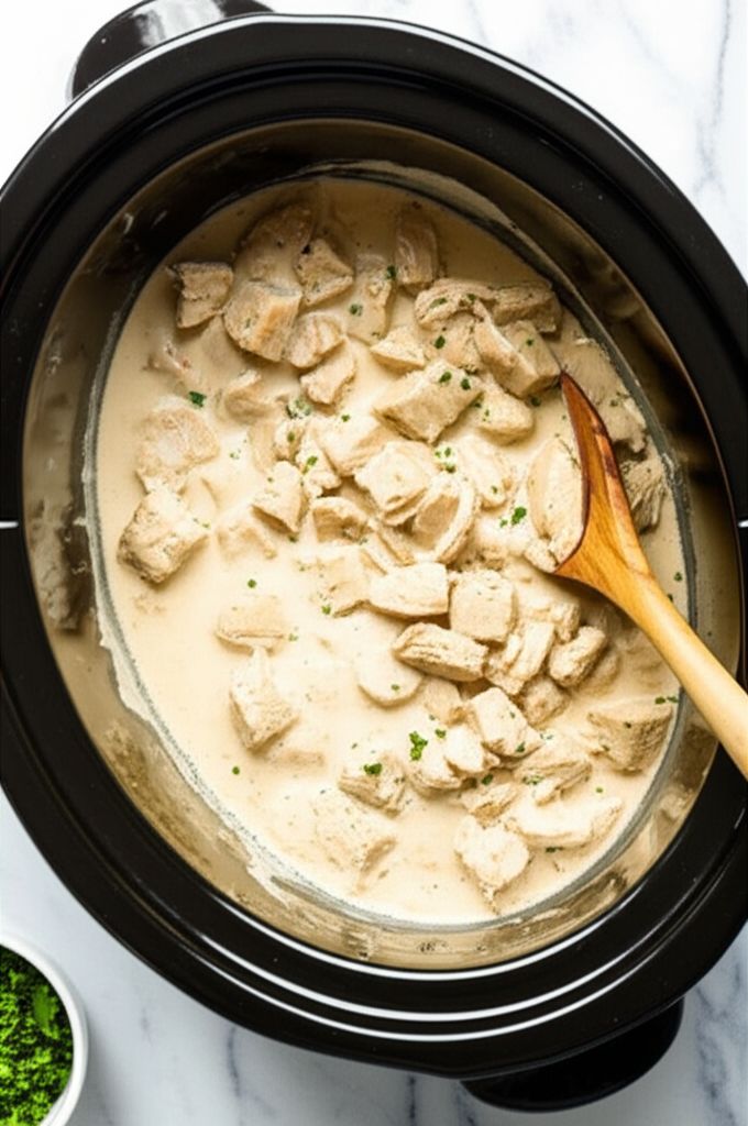 Slow Cooker Chicken Stroganoff