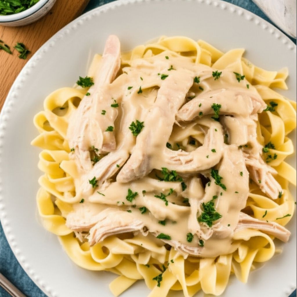 Slow Cooker Chicken Tetrazzini