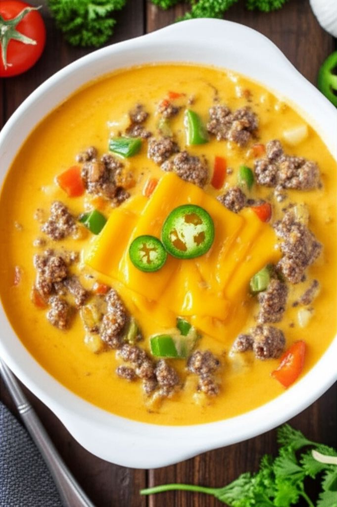Spicy Cheeseburger Soup