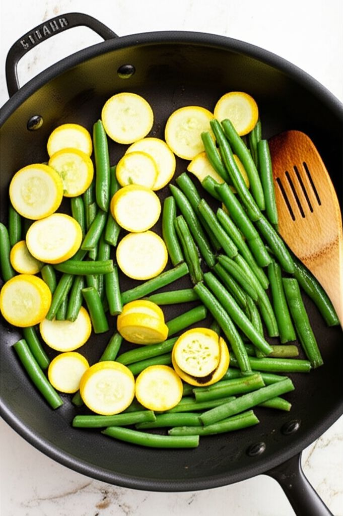 Squash and Green Bean Saute Side Dish