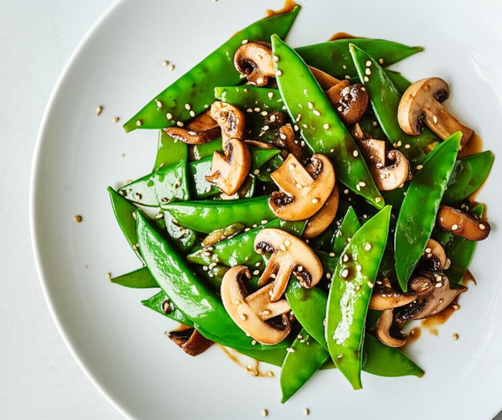 Stir Fried Snow Peas and Mushrooms