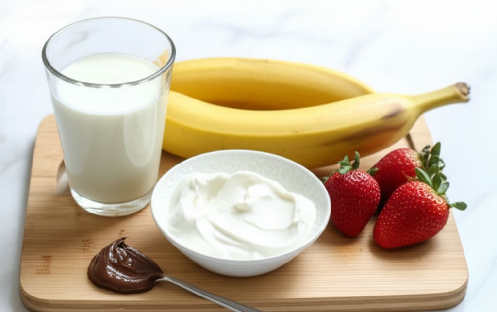 Strawberry Banana Nutella Smoothie
