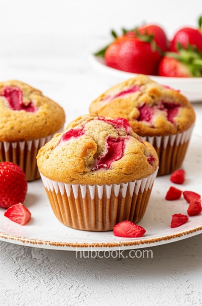 Strawberry Cinnamon Oatmeal Muffins