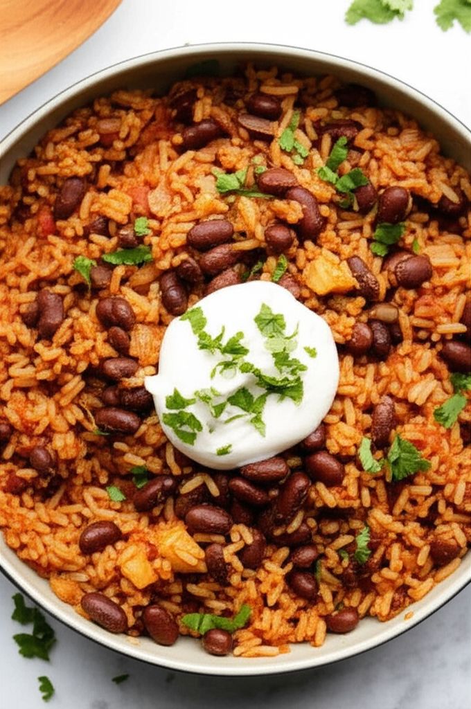 The Best Baked Rice and Beans