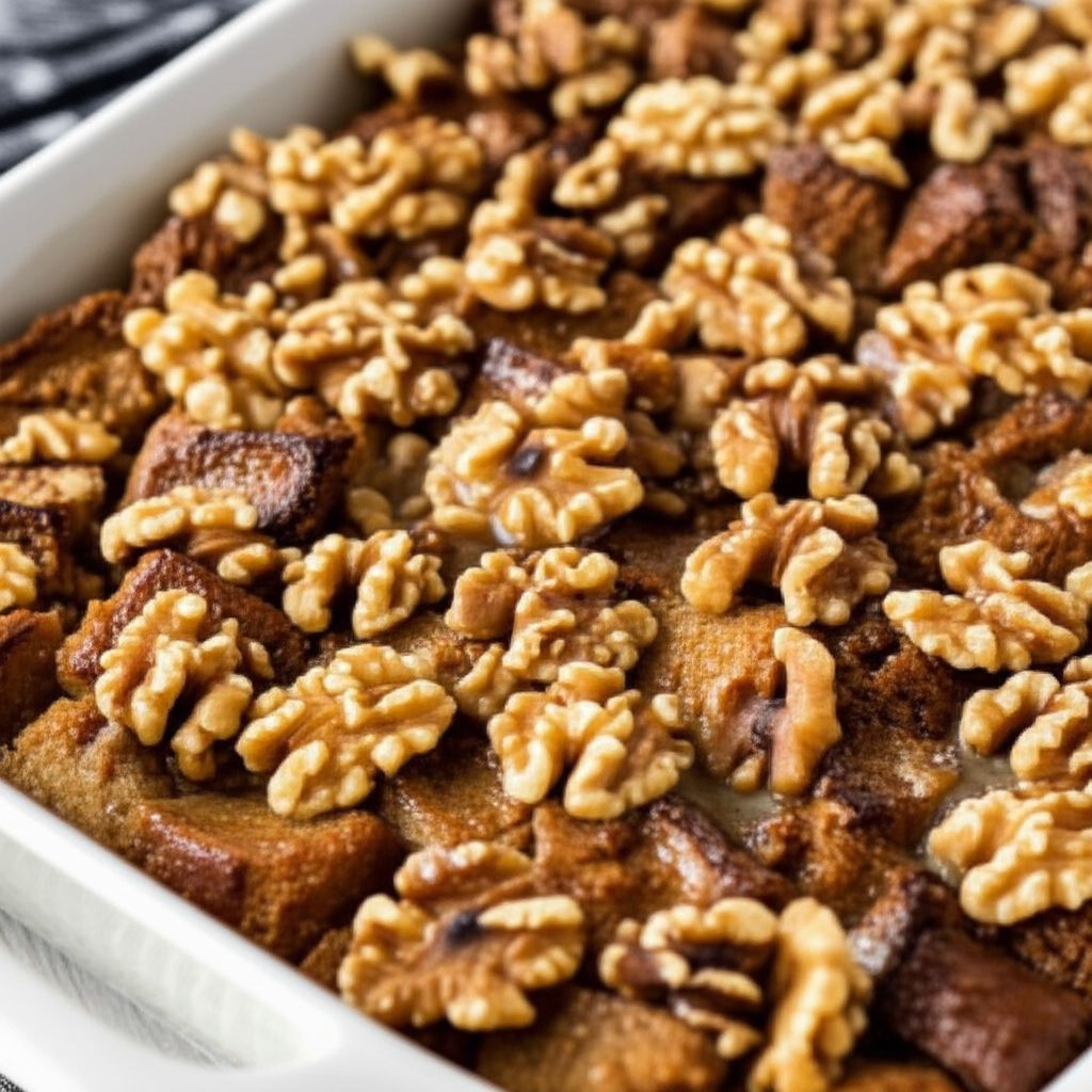 Walnut Banana Bread Pudding