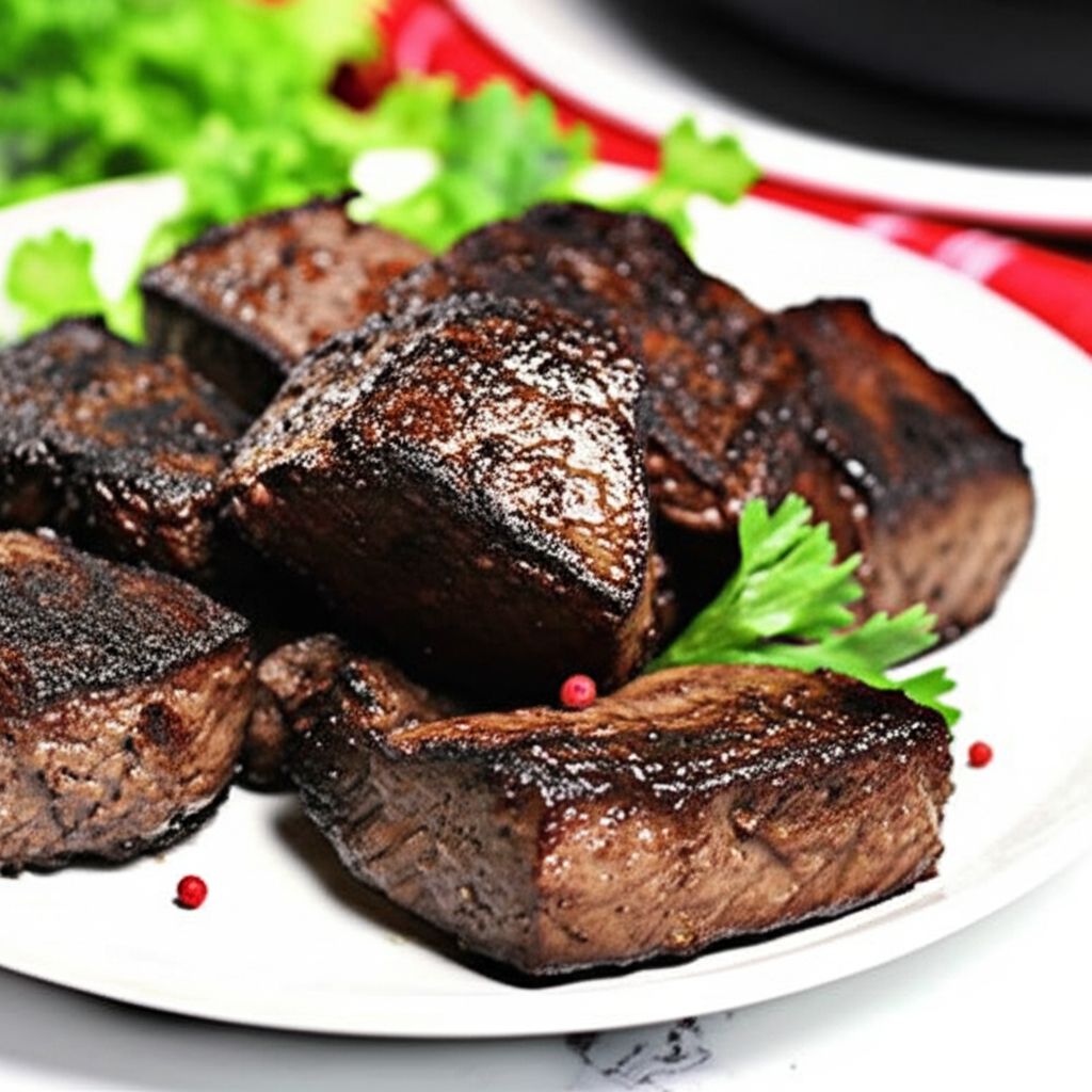 Blackened Steak Bites with Blue Cheese Sauce