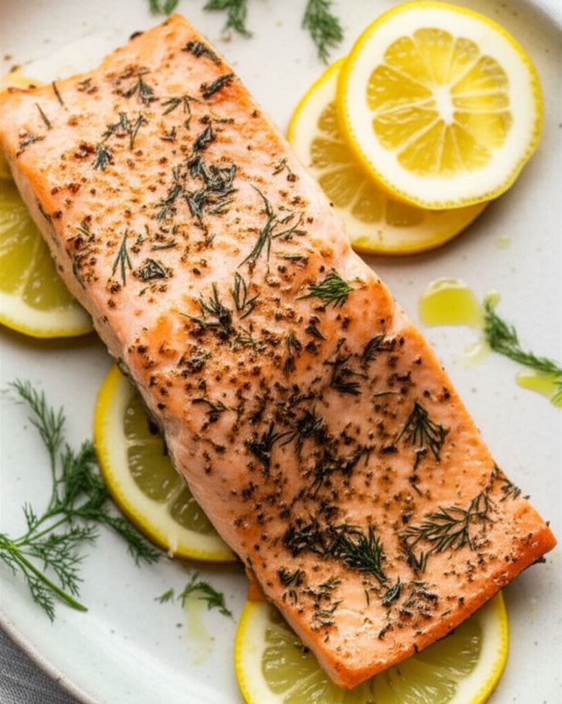 Broiled Salmon with Lemon and Dill