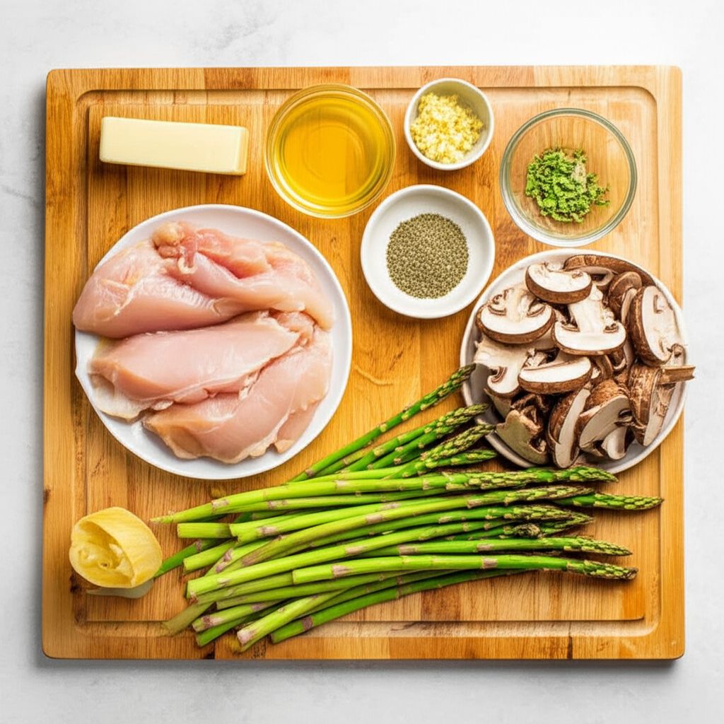 Chicken, Asparagus, and Mushroom Skillet