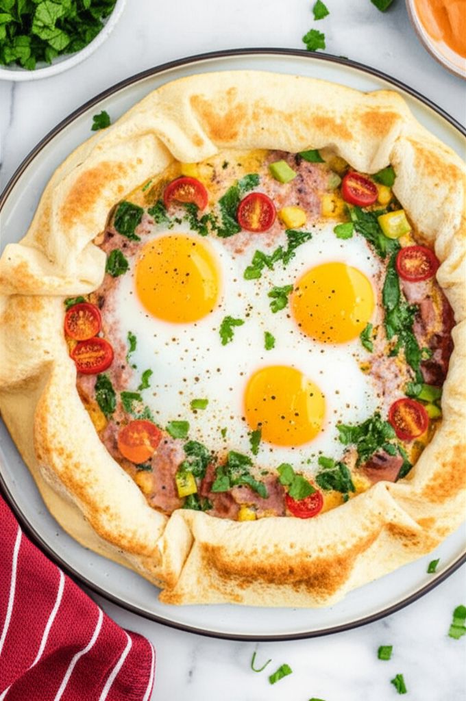 Easy Breakfast Tortilla Pizza