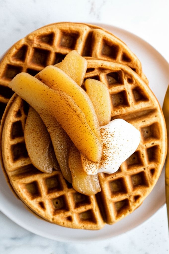 Gingerbread Waffles with Sauteed Pears