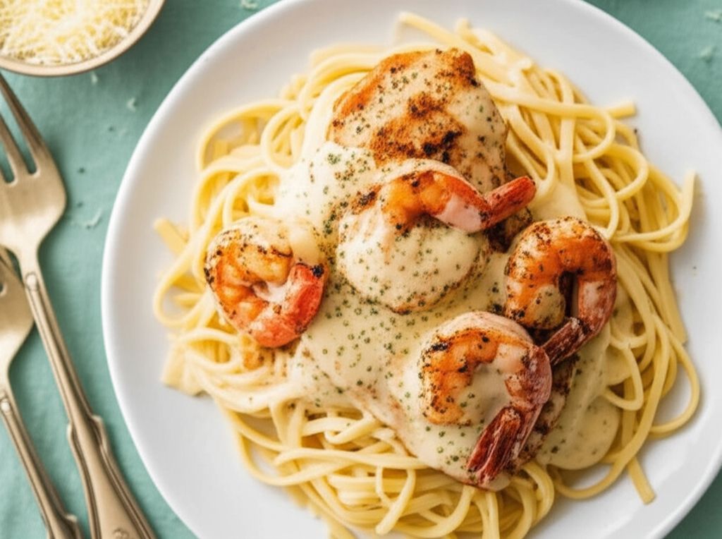 Grilled Shrimp and Chicken Pasta