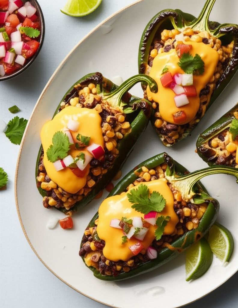 Grilled Stuffed Poblanos