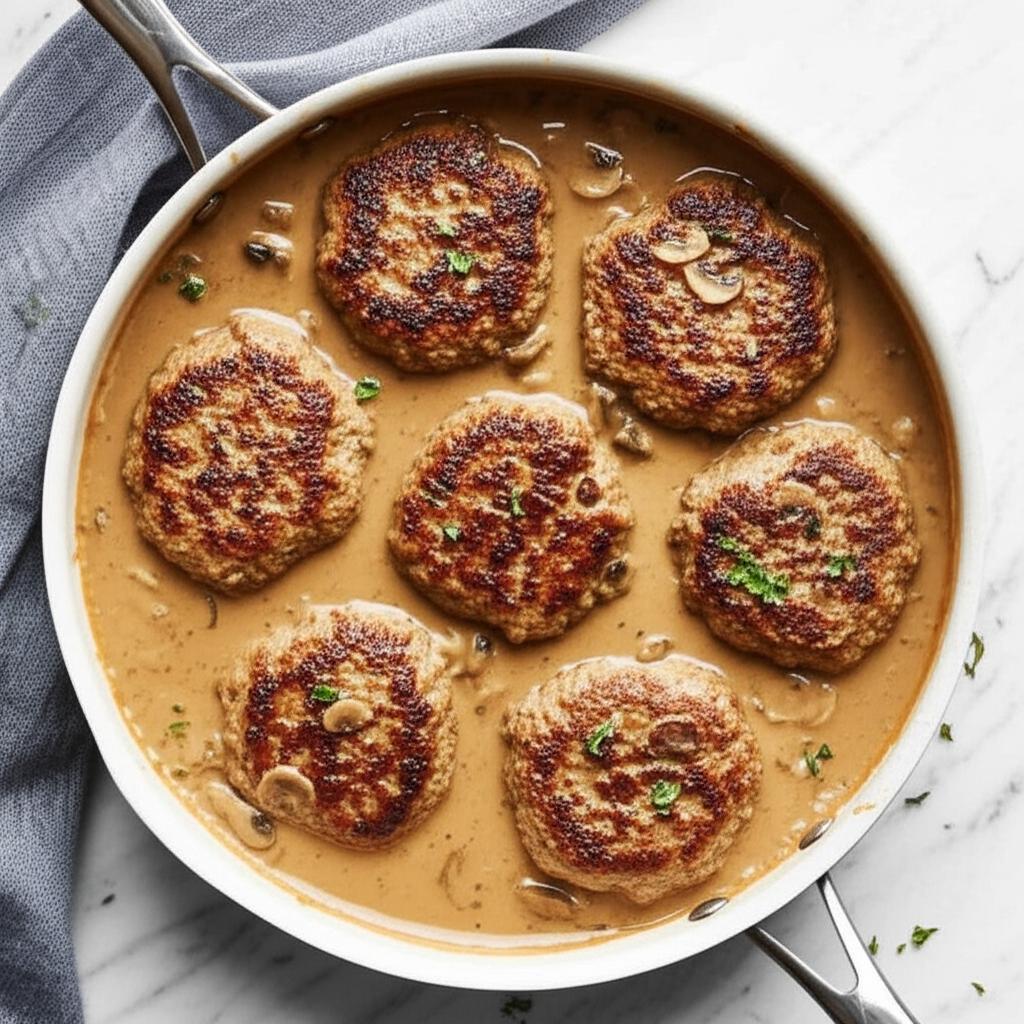 Hamburgers with Mushroom Gravy