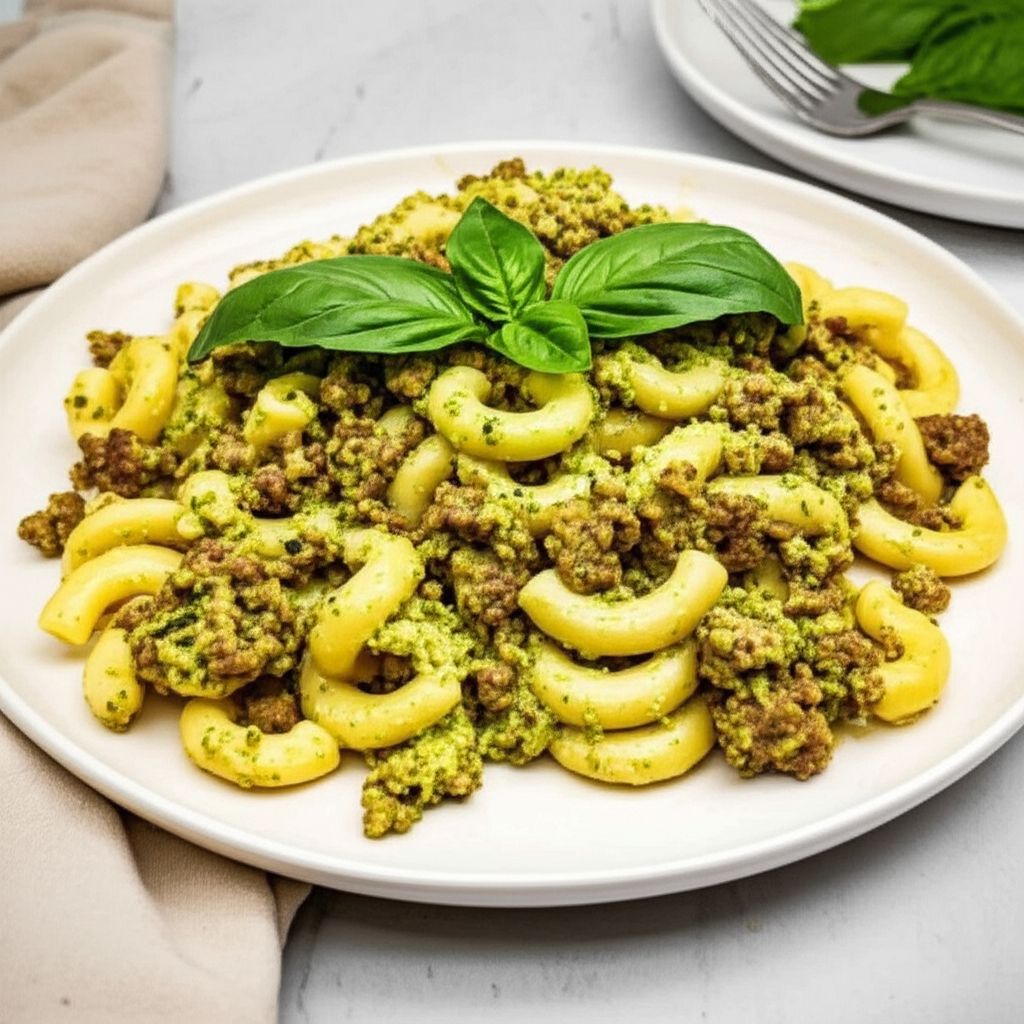 Presto Pesto Hamburger Mac
