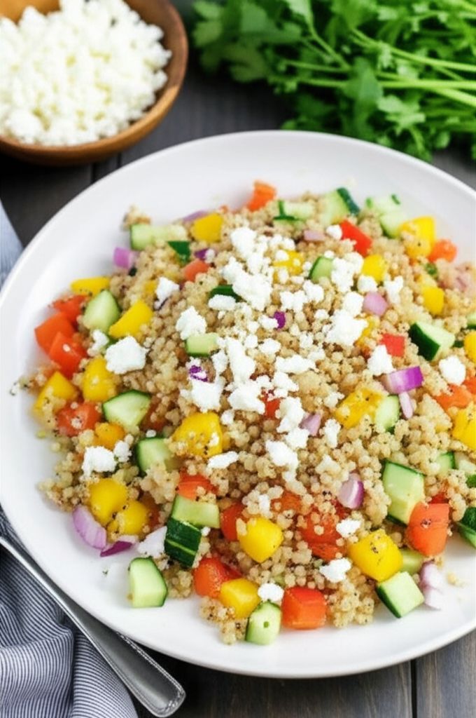Quinoa, Couscous, and Farro Salad with Summer Vegetables
