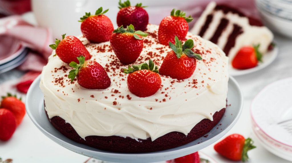 Red Velvet Strawberry Cake