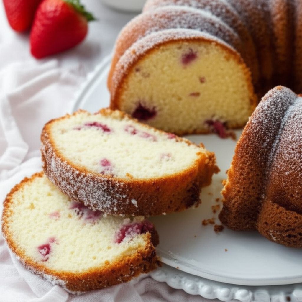 Strawberry Cream Cheese Pound Cake