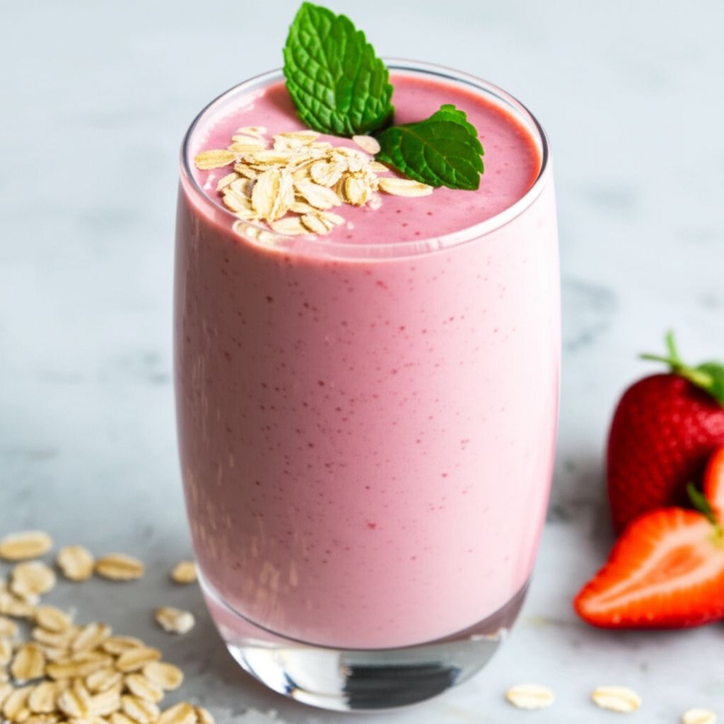 Strawberry Oatmeal Breakfast Smoothie