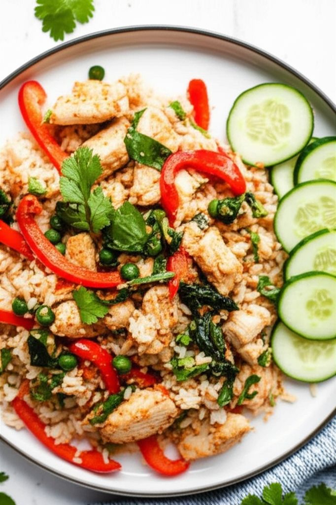 Thai Spicy Basil Chicken Fried Rice