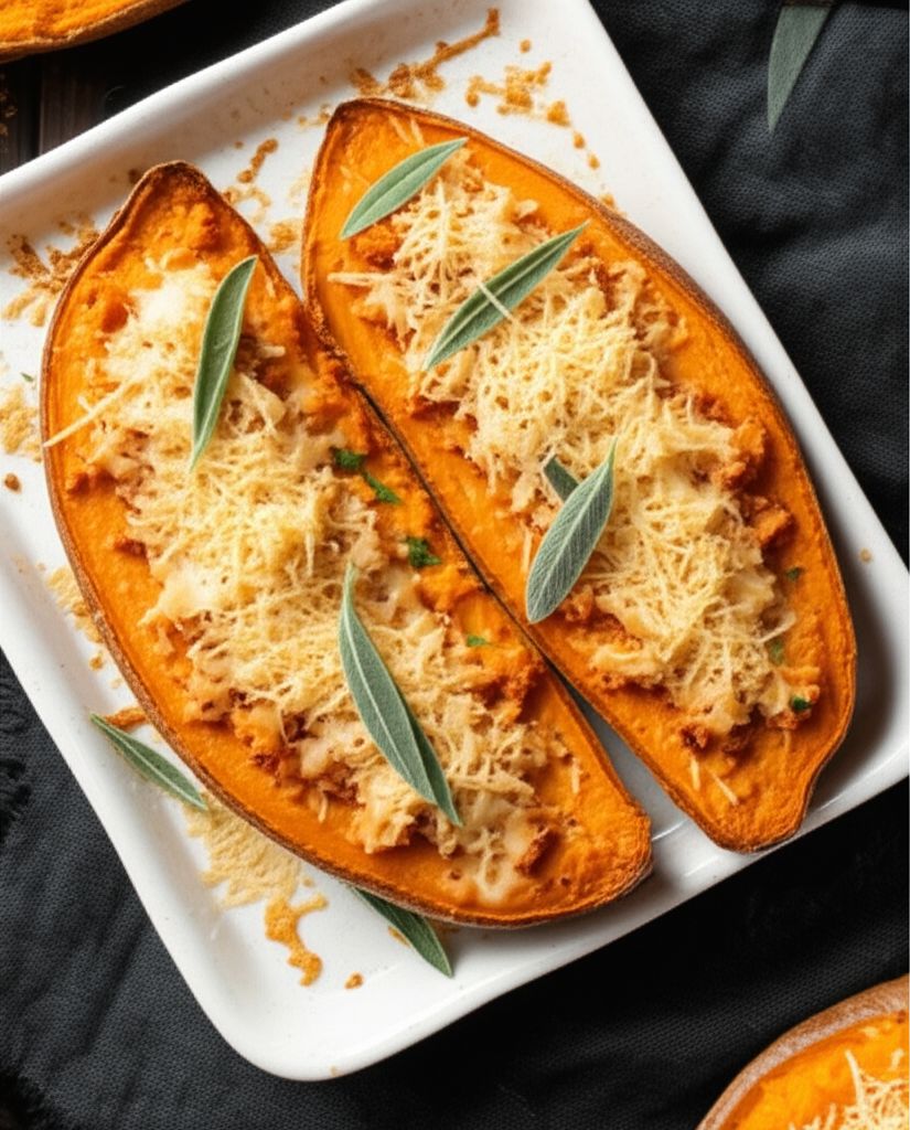 Twice-Baked Sweet Potatoes with Ricotta Cheese