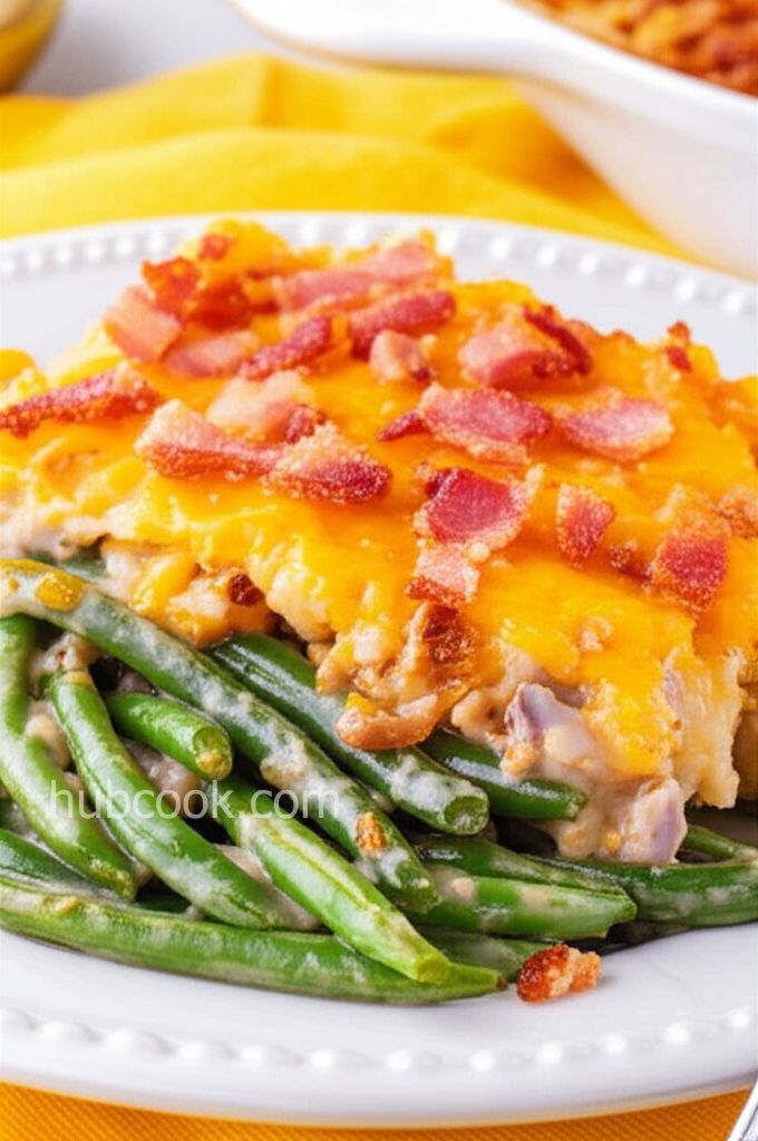Bacon & Cheddar Green Bean Casserole