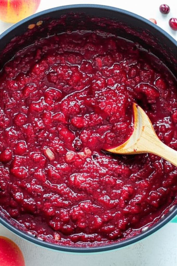 Cranberry, Apple, and Fresh Ginger Chutney