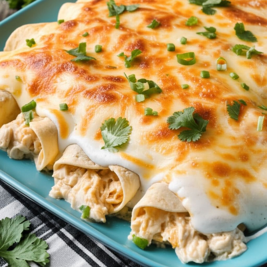 Creamy White Chicken Enchiladas
