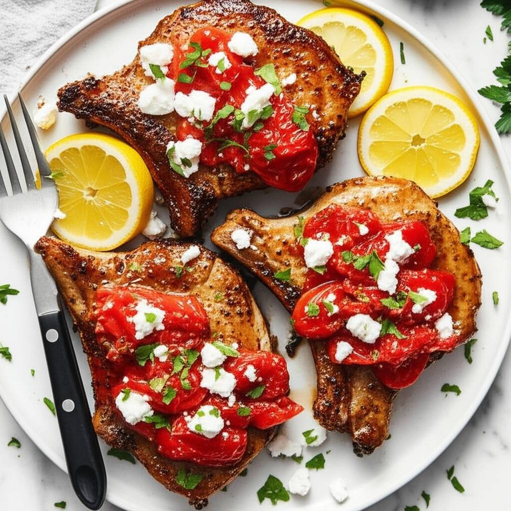 Greek-Inspired Seared Pork Chops