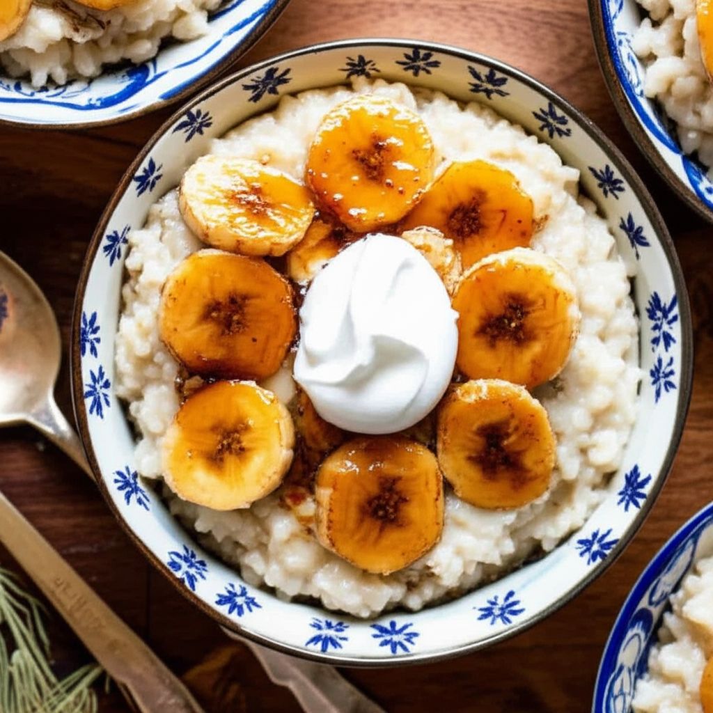 Japanese Banana Rice Pudding