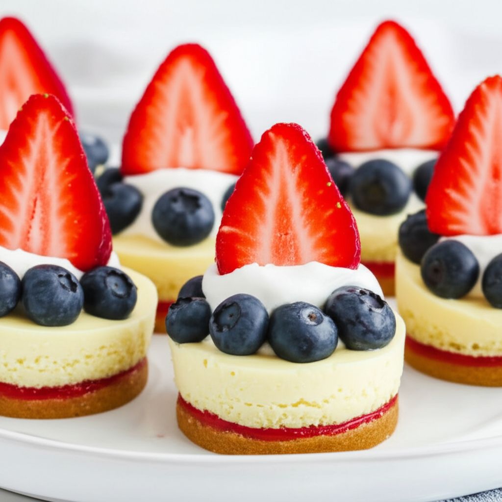 Red, White, and Blue Cheesecake Bites